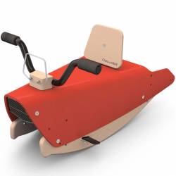 Bascule moto en bois rouge 