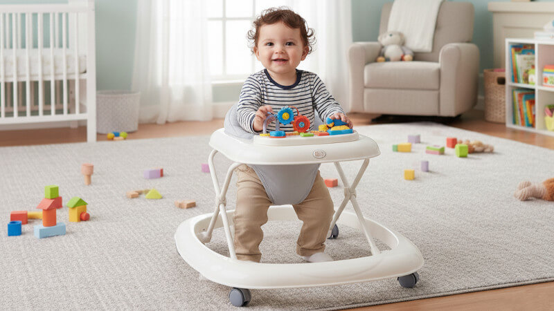 ein Kind, das in einem Lauflerngerät spielt 2