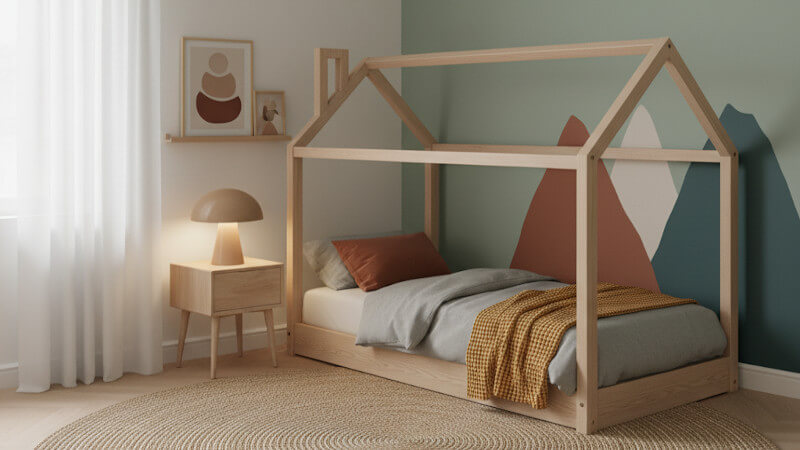 un lit cabane pour enfant dans une chambre