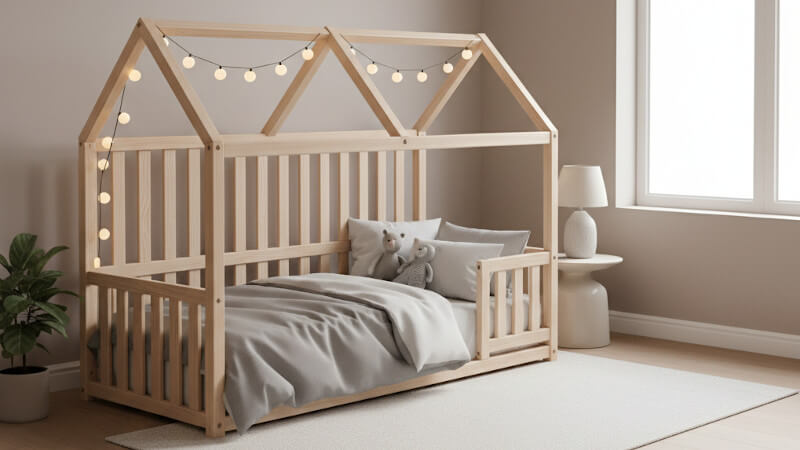 un lit cabane pour enfant