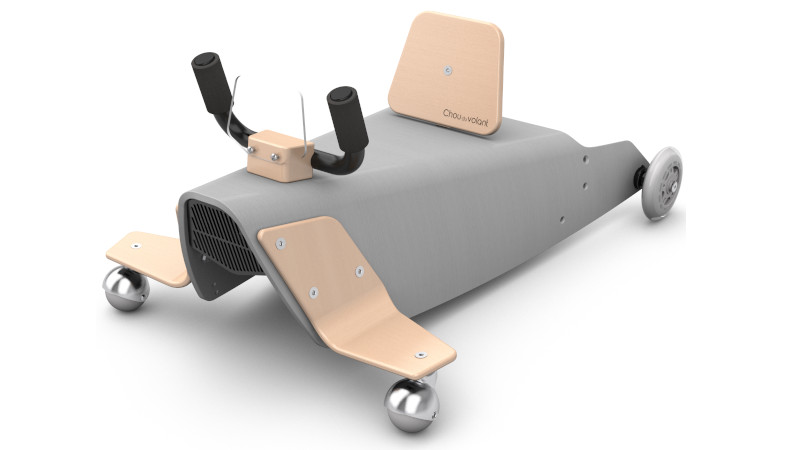 un porteur avion en bois pour bébé de couleur gris clair