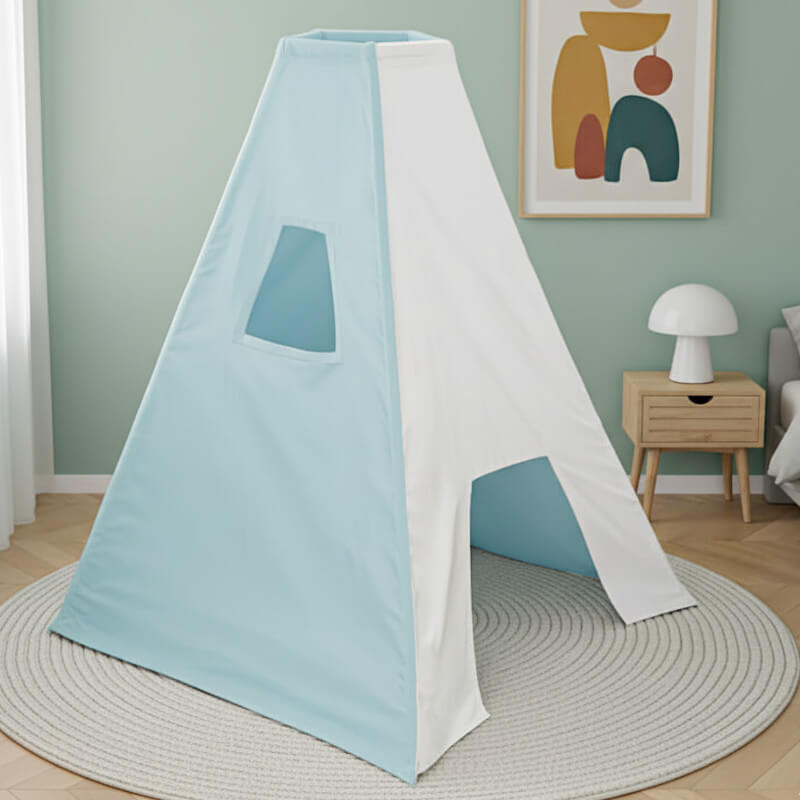 une tente tipi 5 cotés de chou du volant - blanc bleu