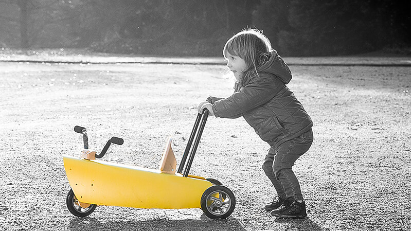 Porteur quad voiture enfant en bois Chou du Volant - jouet évolutif